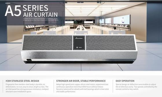 Stainless Steel Air Curtain 2000m³/h 230V for Energy Saving